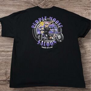 Purple Moose Saloon Black Graphic T-Shirt